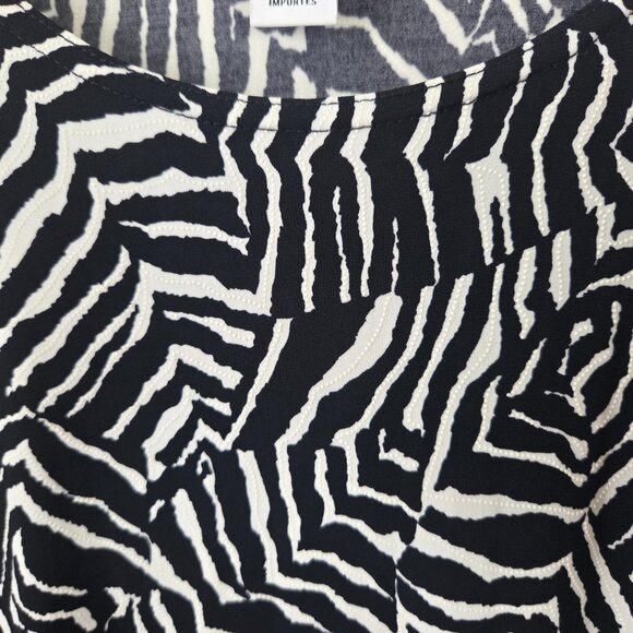 Joseph Ribkoff Stretch Slinky Knit Top Plus Size 18 Black White Abstract Print - Picture 3 of 8